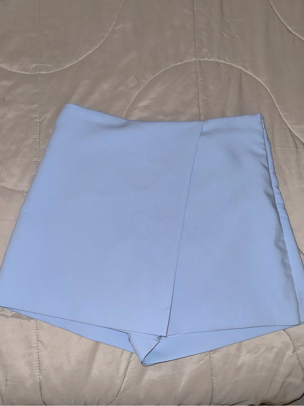 Zara light blue asymmetrical mini skort